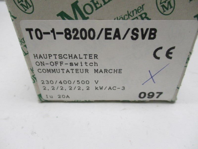 KLOCKNER MOELLER T0-1-8200/EA/SVB ON-OFF SWITCH  NSMP