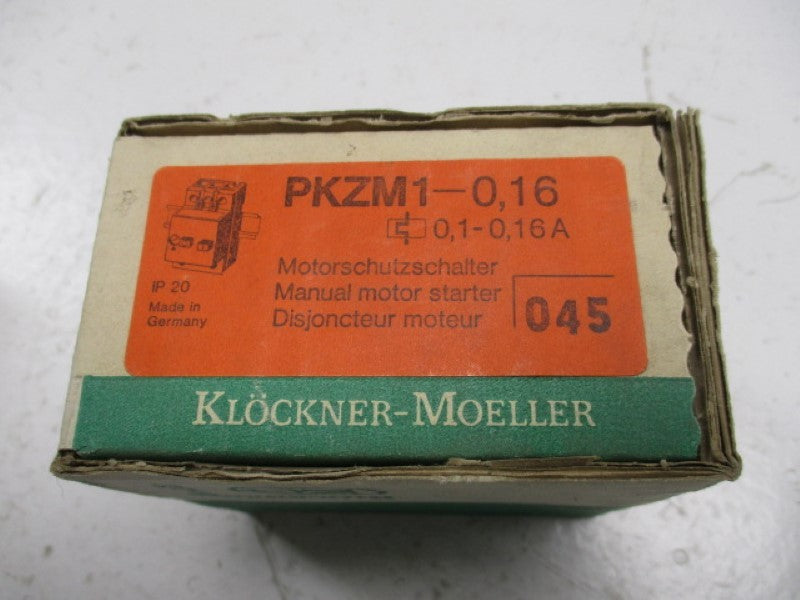 KLOCKNER MOELLER PKZM1-0,16 MANUAL MOTOR STARTER  01,-0,16A  NSMP