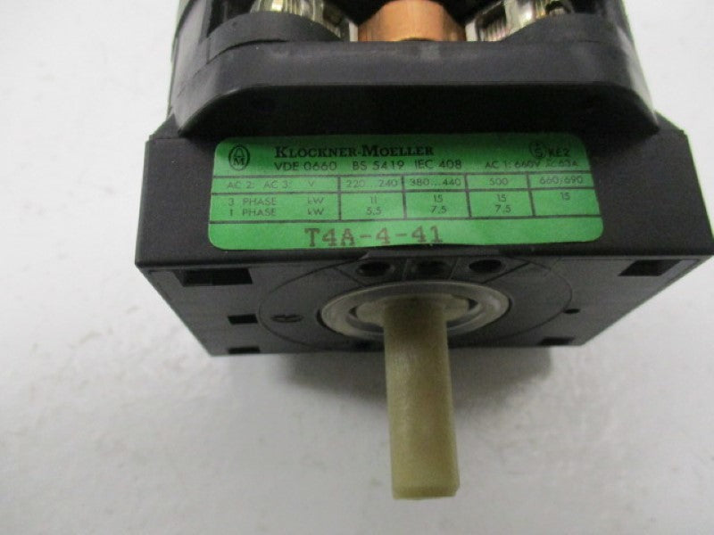 KLOCKNER MOELLER T4A-4-41 ROTARY SWITCH 63A 660VAC (AS PICTURED)  NSNP