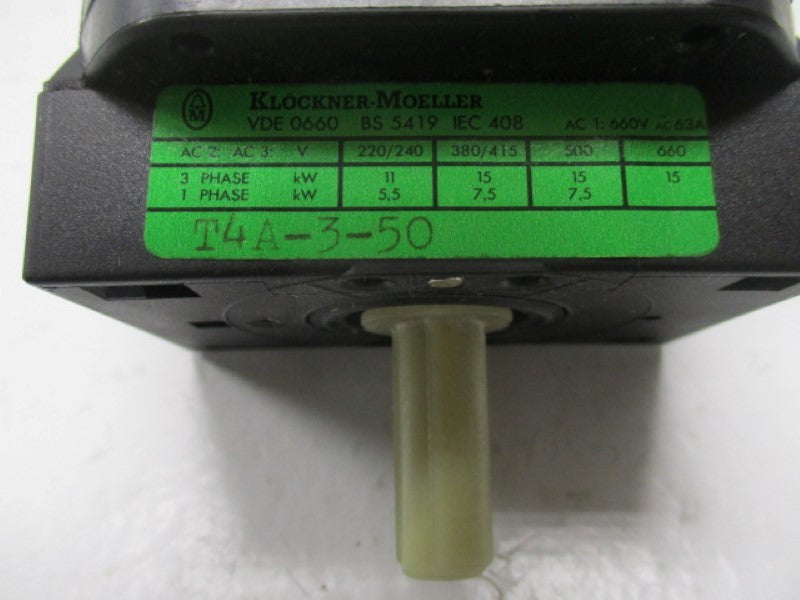 KLOCKNER MOELLER T4A-3-50 SWITCH (AS PICTURED)  NSNP