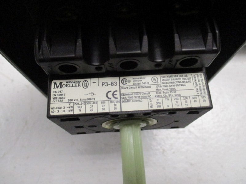KLOCKNER MOELLER P3-63/I/SVB MAIN SWITCH (AS PICTURED)   NSMP