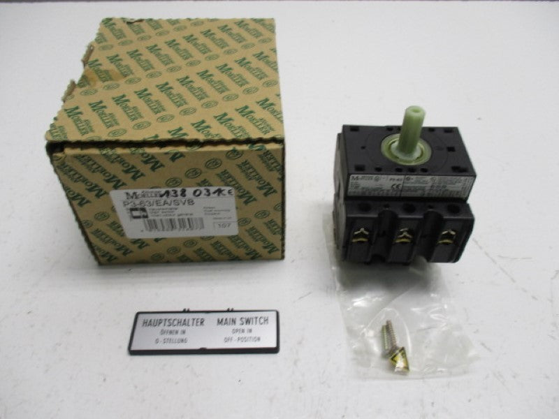 KLOCKNER MOELLER P3-63/EA/SVB MAIN SWITCH (AS PICTURED)  NSMP