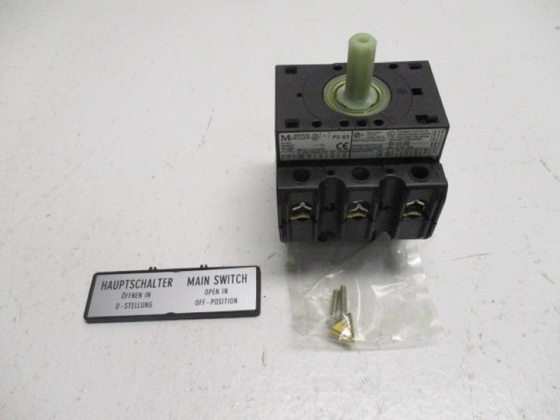 KLOCKNER MOELLER P3-63/EA/SVB MAIN SWITCH (AS PICTURED)  NSMP