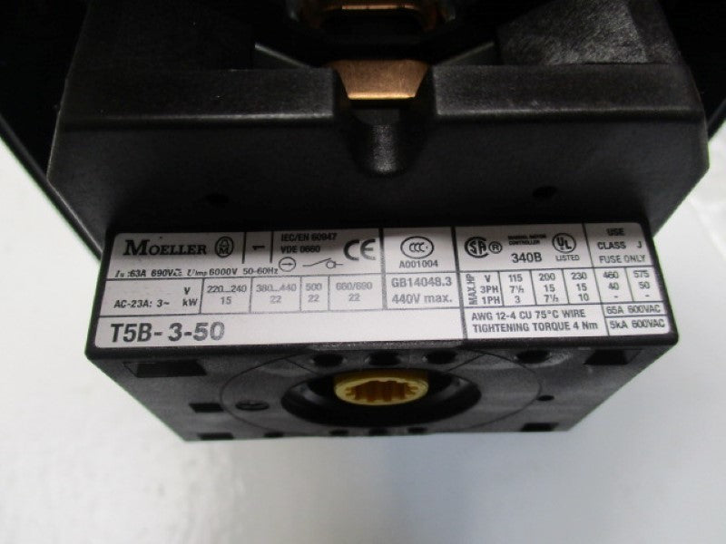 KLOCKNER MOELLER T5B-3-50E CAM SWITCH WITH ENCLOSURE   NSNP