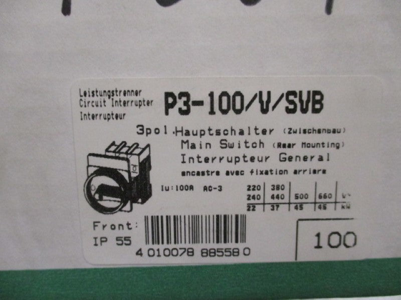 KLOCKNER MOELLER P3-100/V/SVB MAIN SWITCH  NSMP