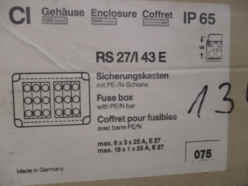 KLOCKNER MOELLER RS27/I43E FUSE BOX  NSMP