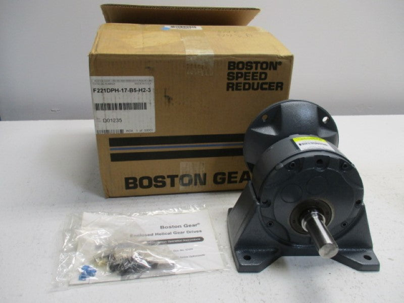 BOSTON GEAR F221DPH-17-B5-H2-3 GEAR SPEED REDUCER RATIO 17.28:1  NSMP