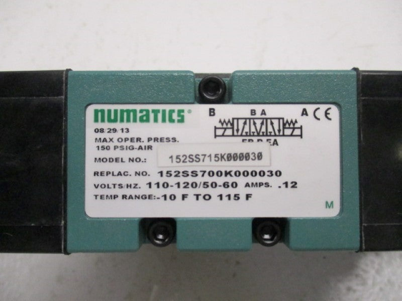 NUMATICS 152SS715K000030 SOLENOID VALVE  120V  NSNP