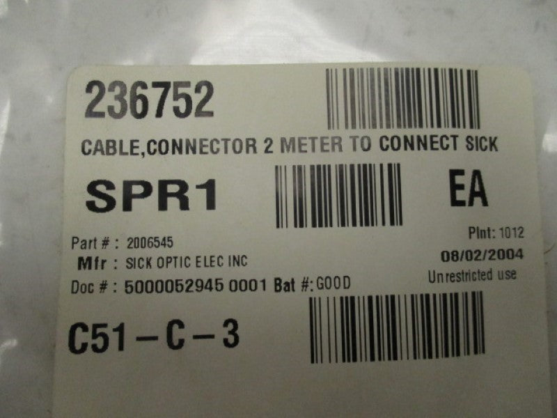SICK 2006545 CONNECTOR CABEL 2M  NSNP