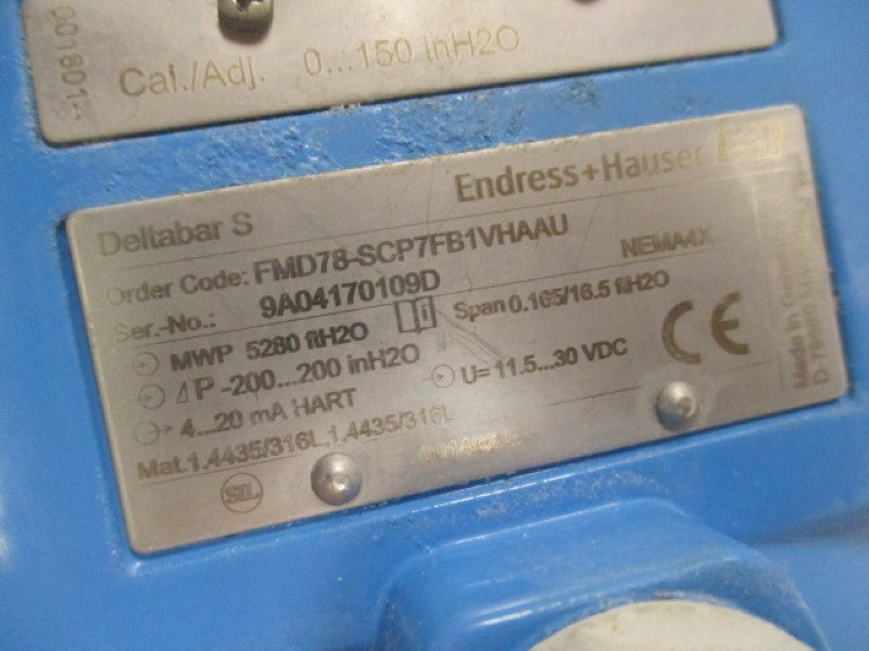 ENDRESS & HAUSER FMD78-SCP7FB1VHAAU TRANSMITTER  UNMP