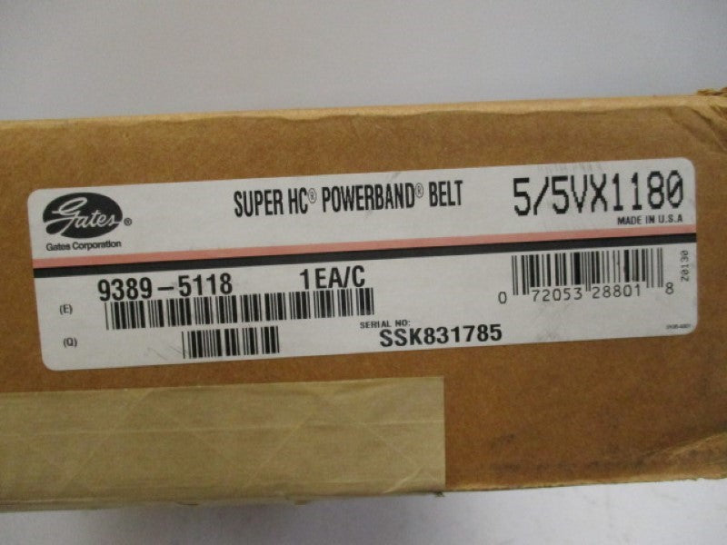 GATES 5/5VX1180 9389-5118 SUPER HC POWERBAND VEXTRA BELT * SEALED *