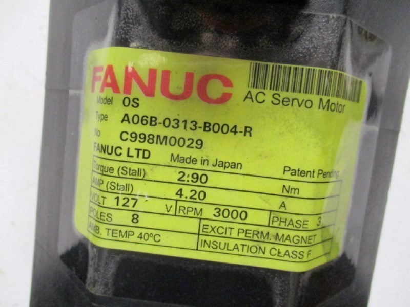 FANUC A06B-0313-B004-R AC SERVO MOTOR 127V 3000RPM 3PH  NSNP