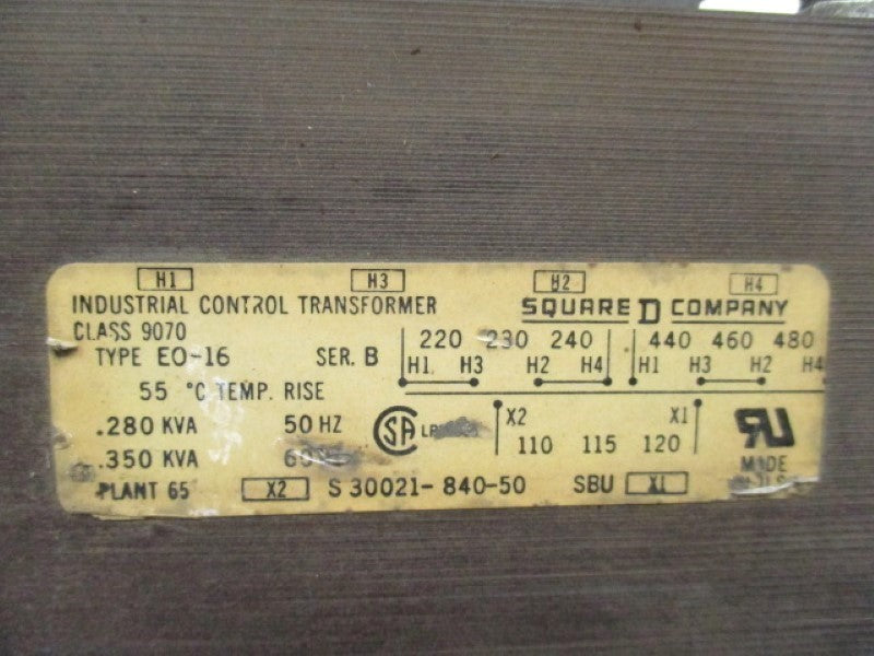 SQUARE D 9070-EO-16 TRANSFORMER 220/240V 440/480V  NSNP