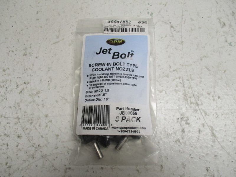 QPM JB09055 SCREW-IN BOLT COOLANT NOZZLE (PKG OF 5) * NEW IN FACTORY BAG*