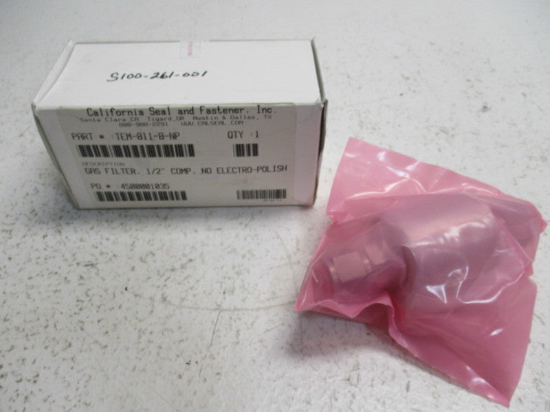 CALIFORNIA SEAL & FASTNER TEM-811-8-NP GAS FILTER 1/2"  NSMP