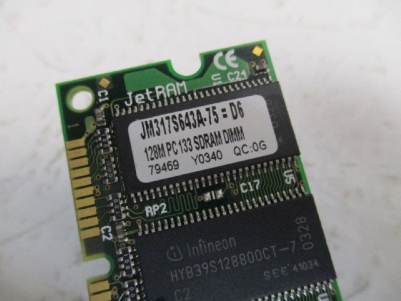 JET RAM JM317S643A-75-D6 MEMORY MODULE 128MB  UNMP