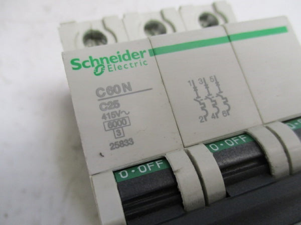 SCHNEIDER ELECTRIC C60N-C25 25833 CIRCUIT BREAKER 25A    NSNP