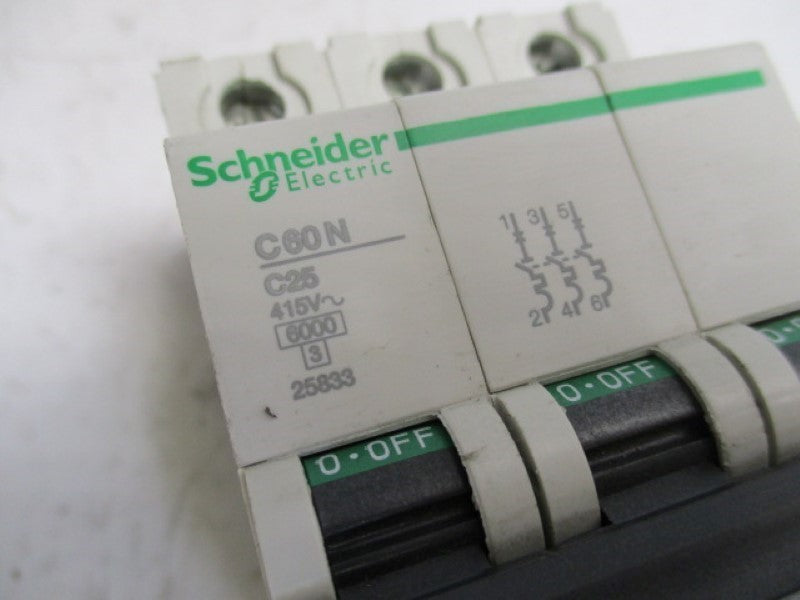 SCHNEIDER ELECTRIC C60N-C25 25833 CIRCUIT BREAKER 25A    NSNP