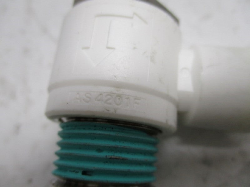 SMC AS4201F FLOW CONTROL VALVE WITH FITTING 10  UNMP