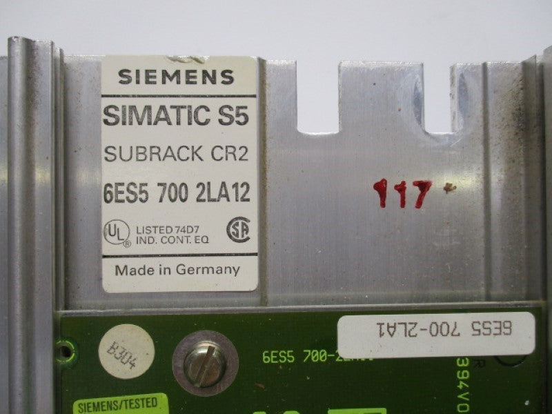 SIEMENS SIMATIC S5 6ES57002LA12 7 SLOT SUBRACK CR2  UNMP