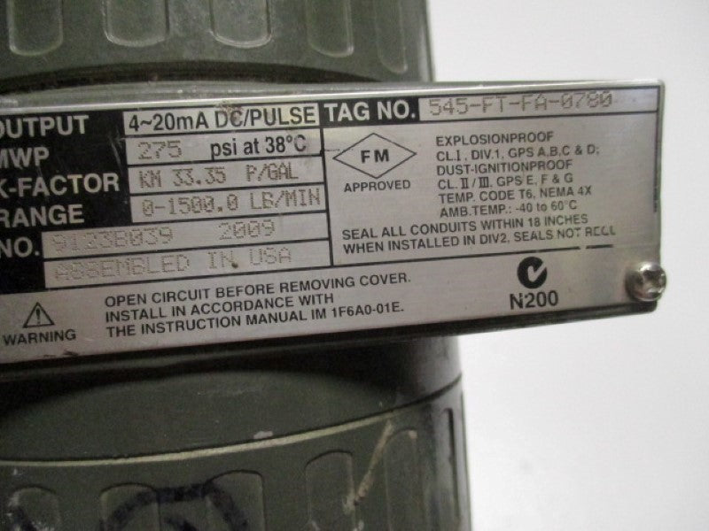 YOKOGAWA DY050-EBMBA1-2N/FF1/M04/SCT VORTEX FLOWMETER  UNMP