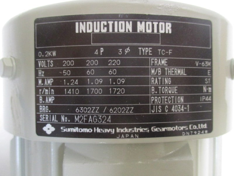 SUMITOMO GNYM02-A330-50 MOTOR RATIO 50  0.2KW  NSNP