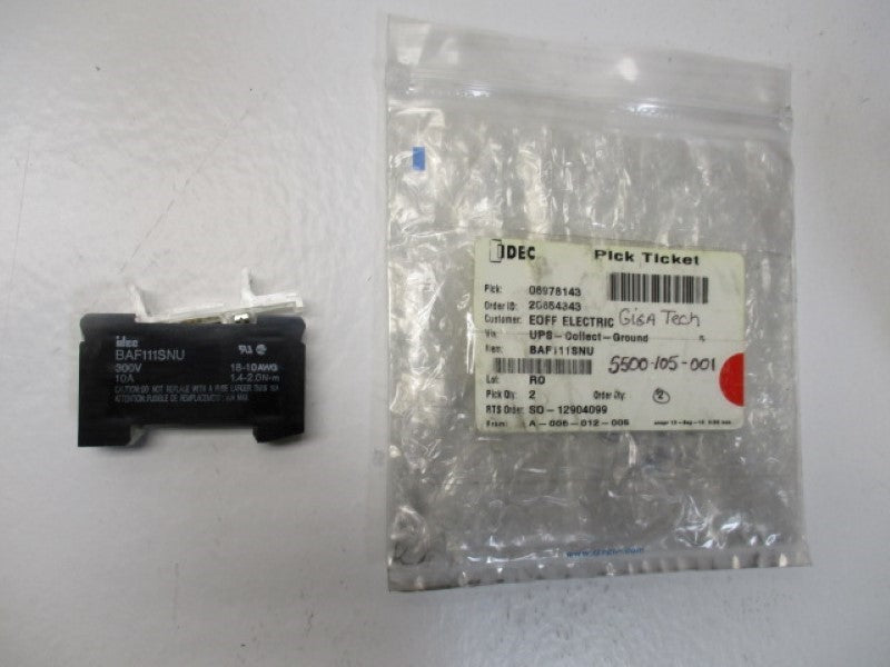 IDEC BAF111SNU TERMINAL BLOCK 10A 300V  NSMP