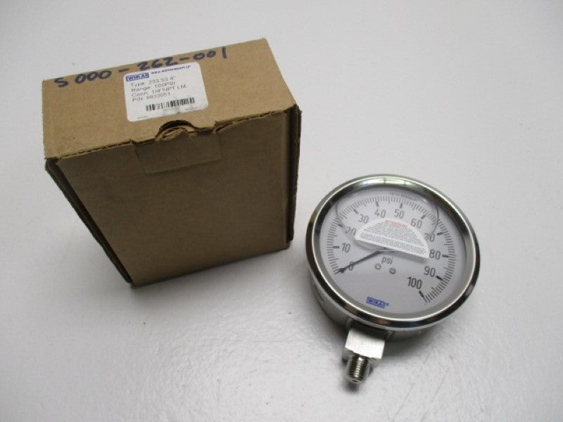 WIKA 9833051 PRESSURE GAUGE 100PSI 1/4"  NSMP
