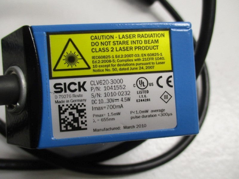 SICK CLV620-3000 RIGHT ANGLE SERIAL COMMUNICATION SCANNER  NSMP