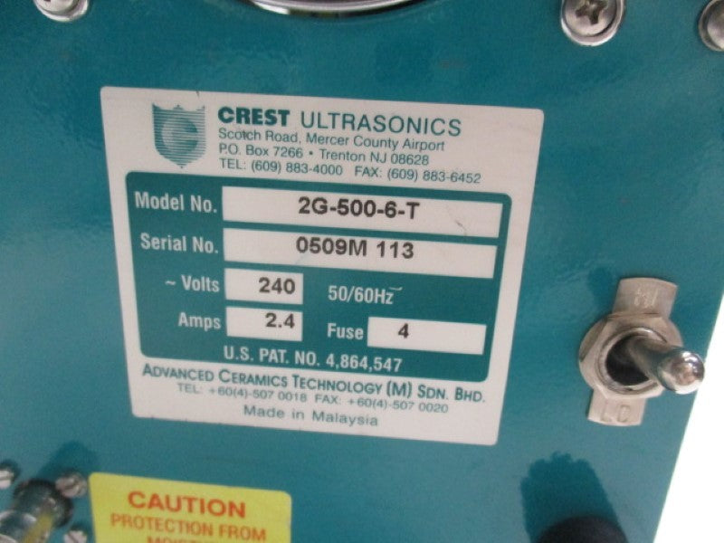 CREST ULTRASONICS 2G-500-6-T TRU-SWEEP GENERATOR 2.4A 240V  UNMP