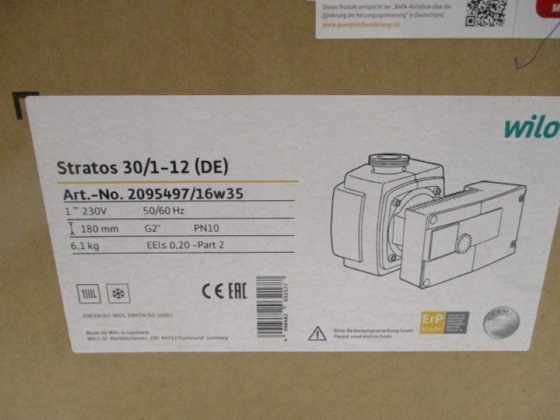 WILO STRATOS 30/1-12(DE) 2095497/16W35 REPLACEMENT MOTOR HEAD  NSMP