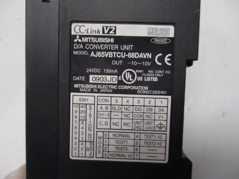 MITSUBISHI AJ65VBTCU-68DAVN D/A CONVERTER UNIT 24VDC  UNMP