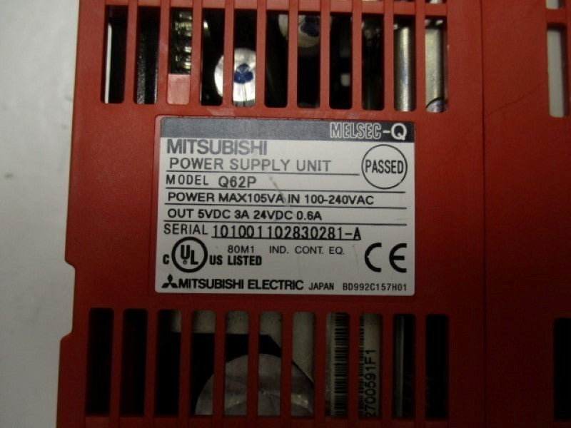MITSUBISHI Q62P POWER SUPPLY UNIT 100-240VAC  UNMP
