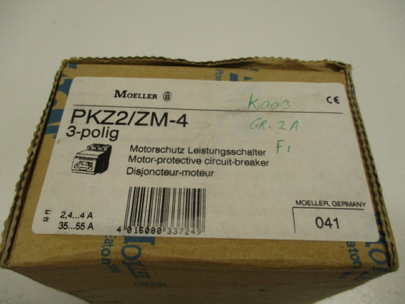 KLOCKNER MOELLER  PKZ2/ZM-4 MOTOR CIRCUIT BREAKER 2,4-4/35-55A * NEW IN BOX *