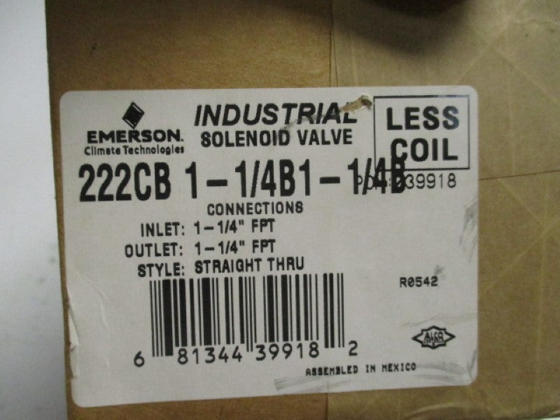 EMERSON 222CB-1-1/4B1-1/4B SOLENOID VALVE 1-1/4"  NSMP