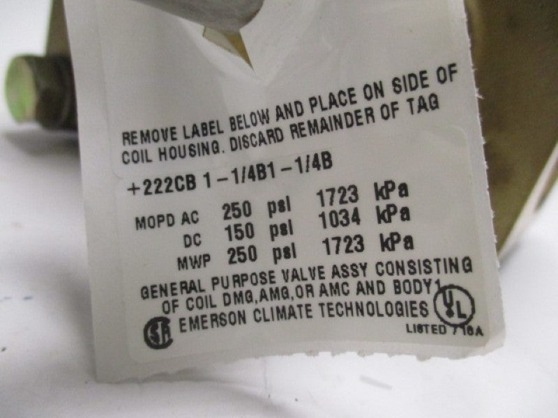 EMERSON 222CB-1-1/4B1-1/4B SOLENOID VALVE 1-1/4"  NSNP