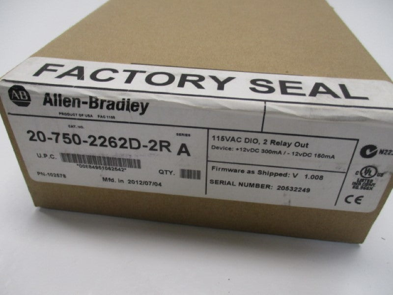 ALLEN BRADLEY 20-750-2262D-2R SER. A F/W V1.008 DATE:2012 * FACTORY SEALED *