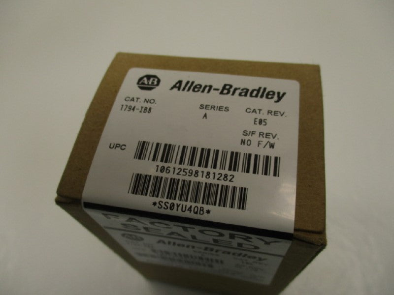 ALLEN BRADLEY 1794-IB8 SER. A SINK INPUT MODULE 24V DATE:2010 * FACTORY SEALED *