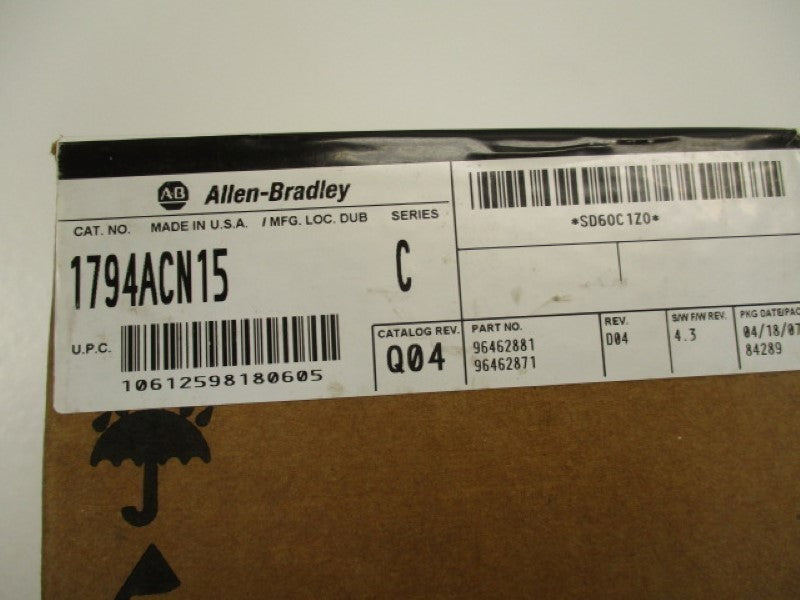 ALLEN BRADLEY 1794-ACN15 SER. C F/W 4.3 ADAPTER DATE: 2007 * FACTORY SEALED *