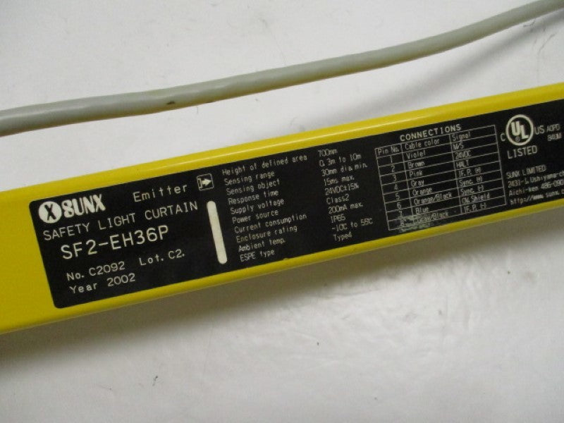 SUNX SF2-EH36P SAFETY LIGHT CURTAIN EMITTER  UNMP