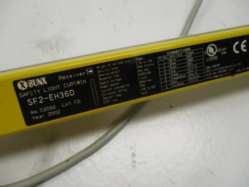 SUNX SF2-EH36D SAFETY LIGHT CURTAIN RECIEVER (AS PICTURED)  UNMP