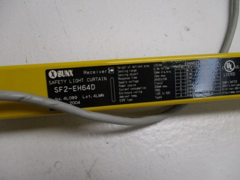 SUNX SF2-EH64D RECIEVER SAFETY LIGHT CURTAIN  UNMP