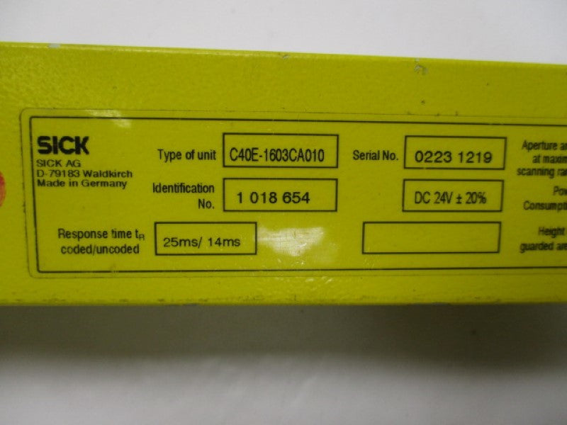 SICK C40E-1603CA010 RECIEVER SAFETY LIGHT CURTAIN 24VDC  UNMP