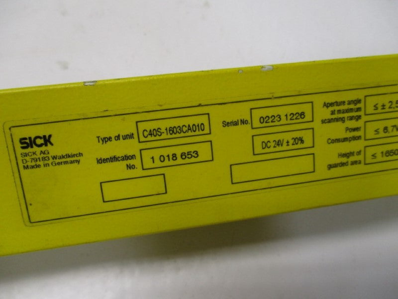 SICK C40S-1603CA010 SAFETY LIGHT CURTAIN 24VDC  UNMP