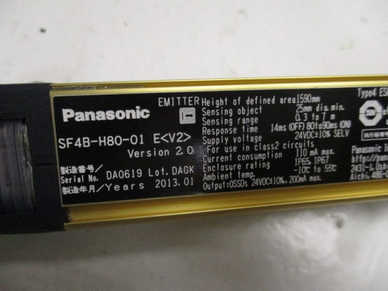 PANASONIC SF4B-H80-01 EMITTER SAFETY LIGHT CURTAIN   NSNP