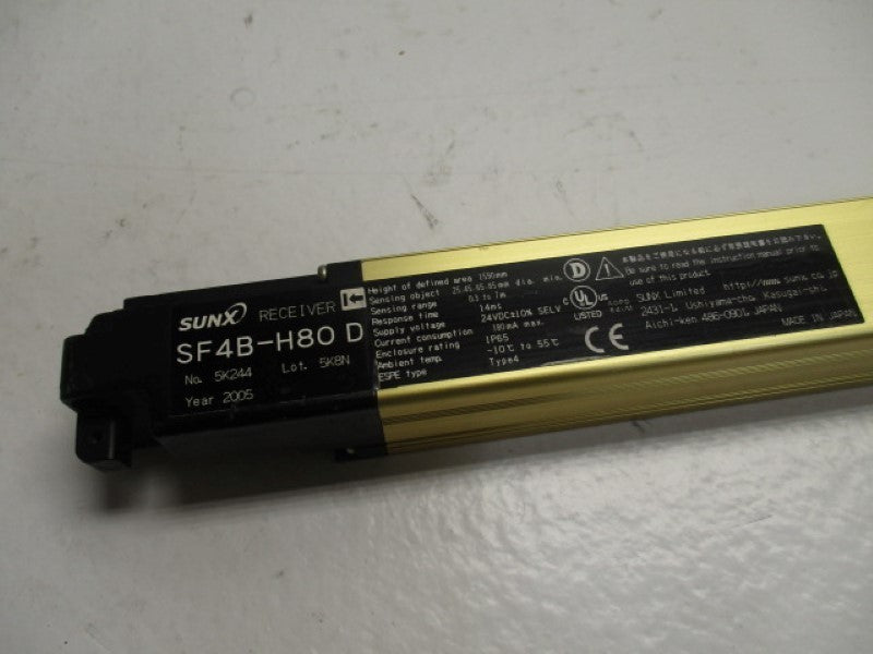 SUNX SF4B-H80 RECIEVER SAFETY LIGHT CURTAIN  UNMP