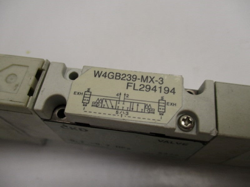 CKD W4GB239-MX-3 SOLENOID VALVE 24VDC  UNMP