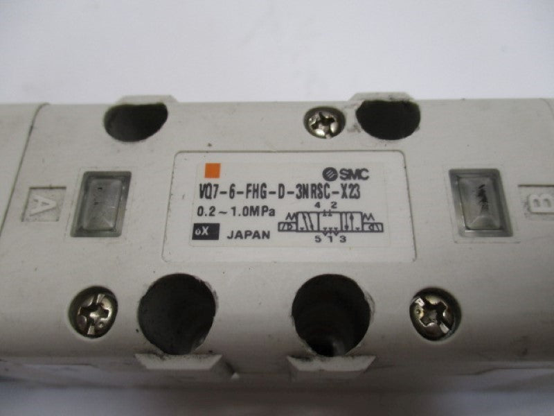 SMC VQ7-6-FHG-D-3NRSC-X23 DOUBLE SOLENOID VALVE (AS PICTURED)  UNMP