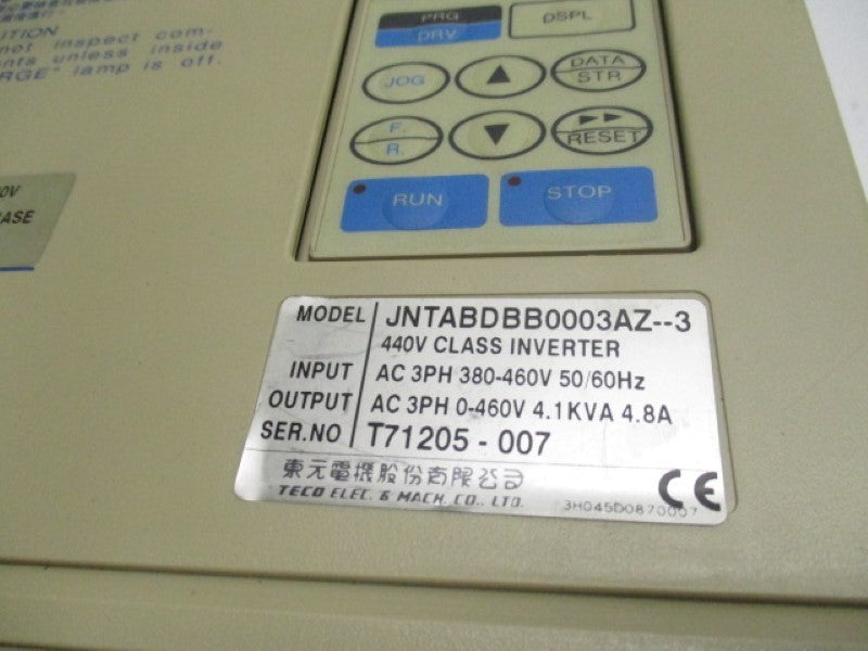 TECO JNTABDBB0003AZ-3 INVERTER (AS PICTURED)  UNMP