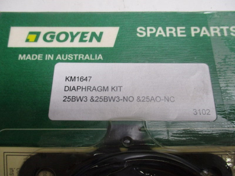 GOYEN KM1647 DIAPRAGM KIT * NEW IN ORIGINAL PACKAGE *